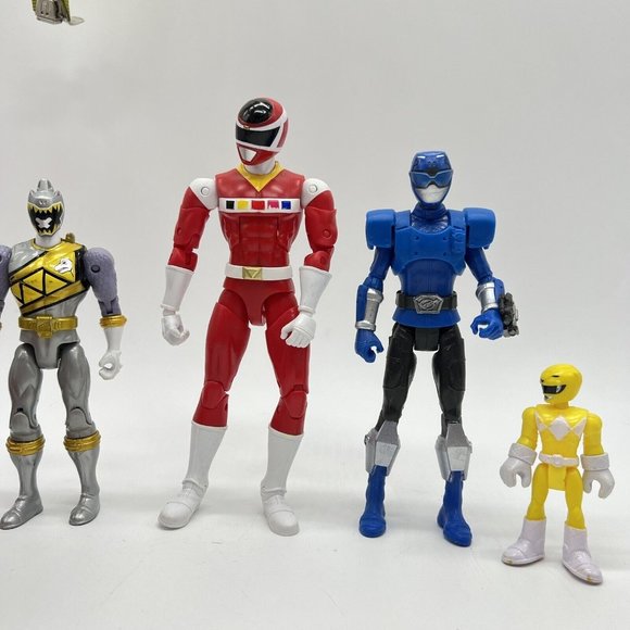Bandi Power‎ Rangers Action Figure Lot Dino Space & Beast Blue Red Silver W Bike - Picture 5 of 8